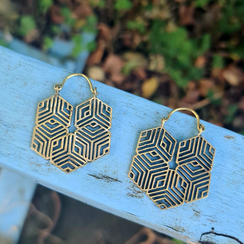 Tribal Flower Brass Clasps