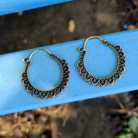 Brass Tribal Heart Earring Clasps