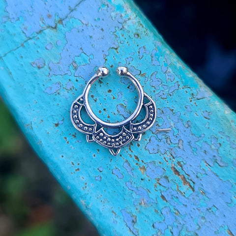 925 Gypsy Silver Septum Ring - Clip on