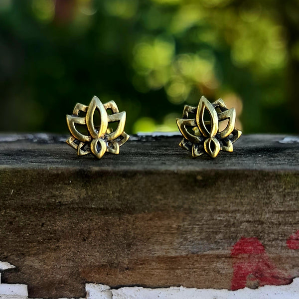 Brass Lotus Studs
