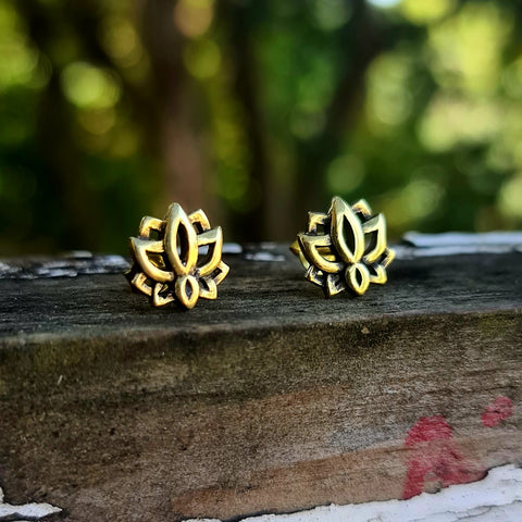 Brass Lotus Studs