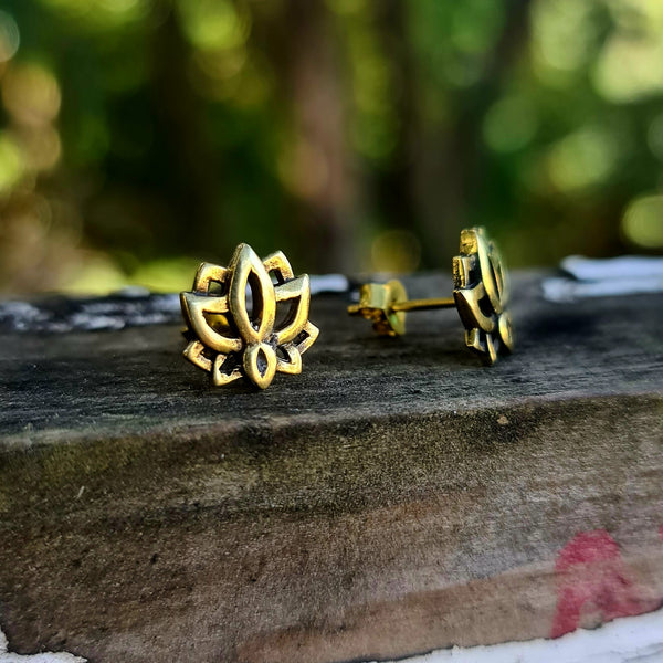 Brass Lotus Studs