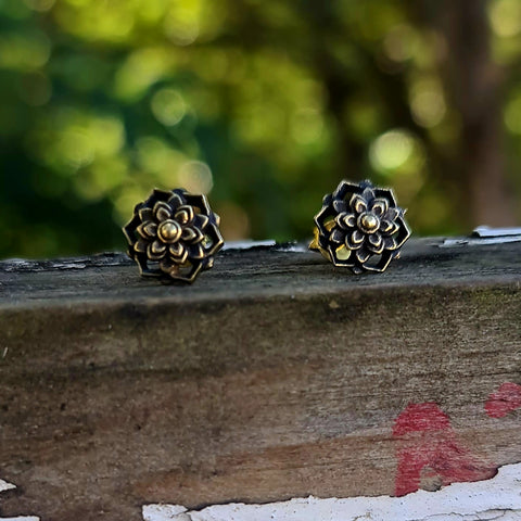 Brass Mandala Studs