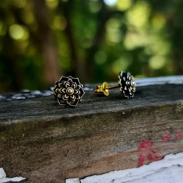 Brass Mandala Studs