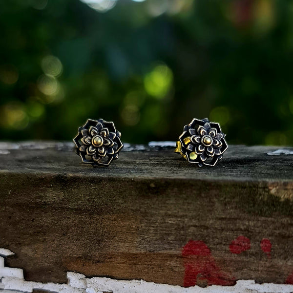 Brass Mandala Studs
