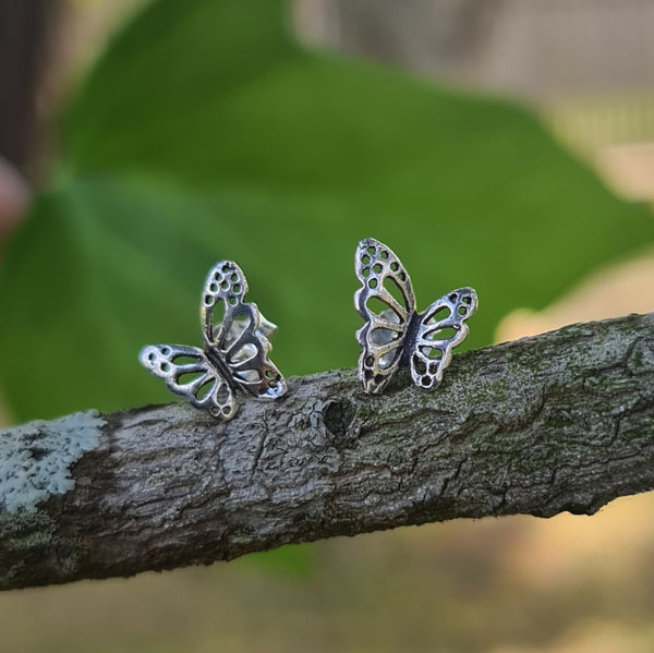 Sterling Silver Butterfly Stud Earrings