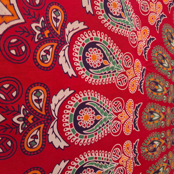 Red Blaze Queen Mandala Throw