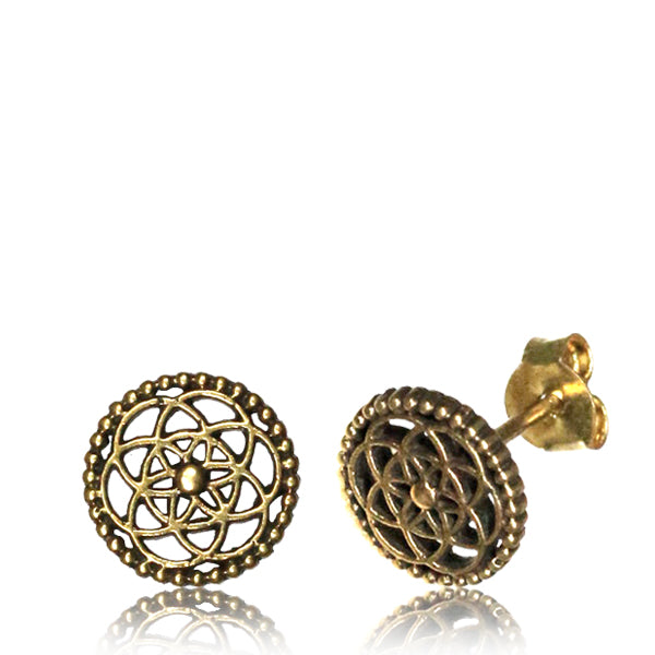 Flower of Life Brass Studs