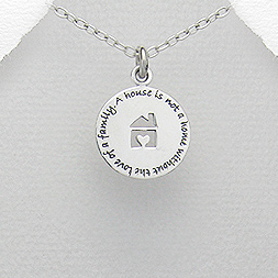 Sterling Silver Home Message Pendant