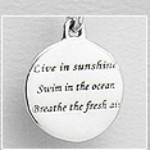 Sterling Silver Ocean Message Pendant