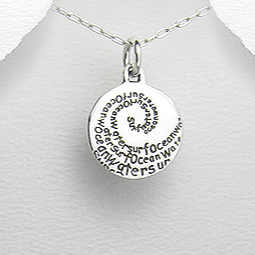 Sterling Silver Ocean Message Pendant