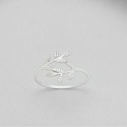 Sterling Silver Leaf Ring