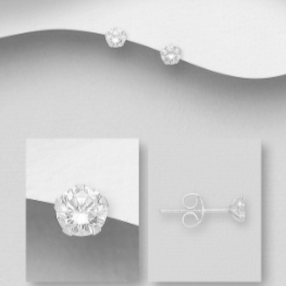 CZ Stud Earrings - 4mm Round