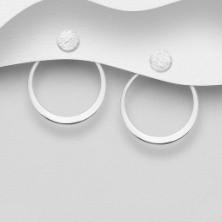 2 in 1 Matt Circle Sterling Silver Jacket Stud Earrings