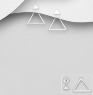2 in 1 Triangle Sterling Silver Jacket Stud Earrings