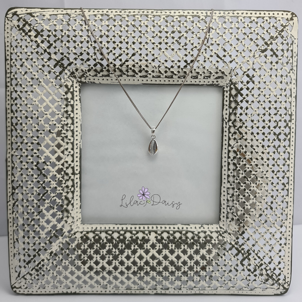Cowrie Shell Sterling Silver Pendant
