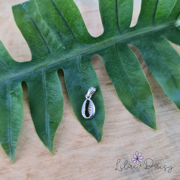 Cowrie Shell Sterling Silver Pendant