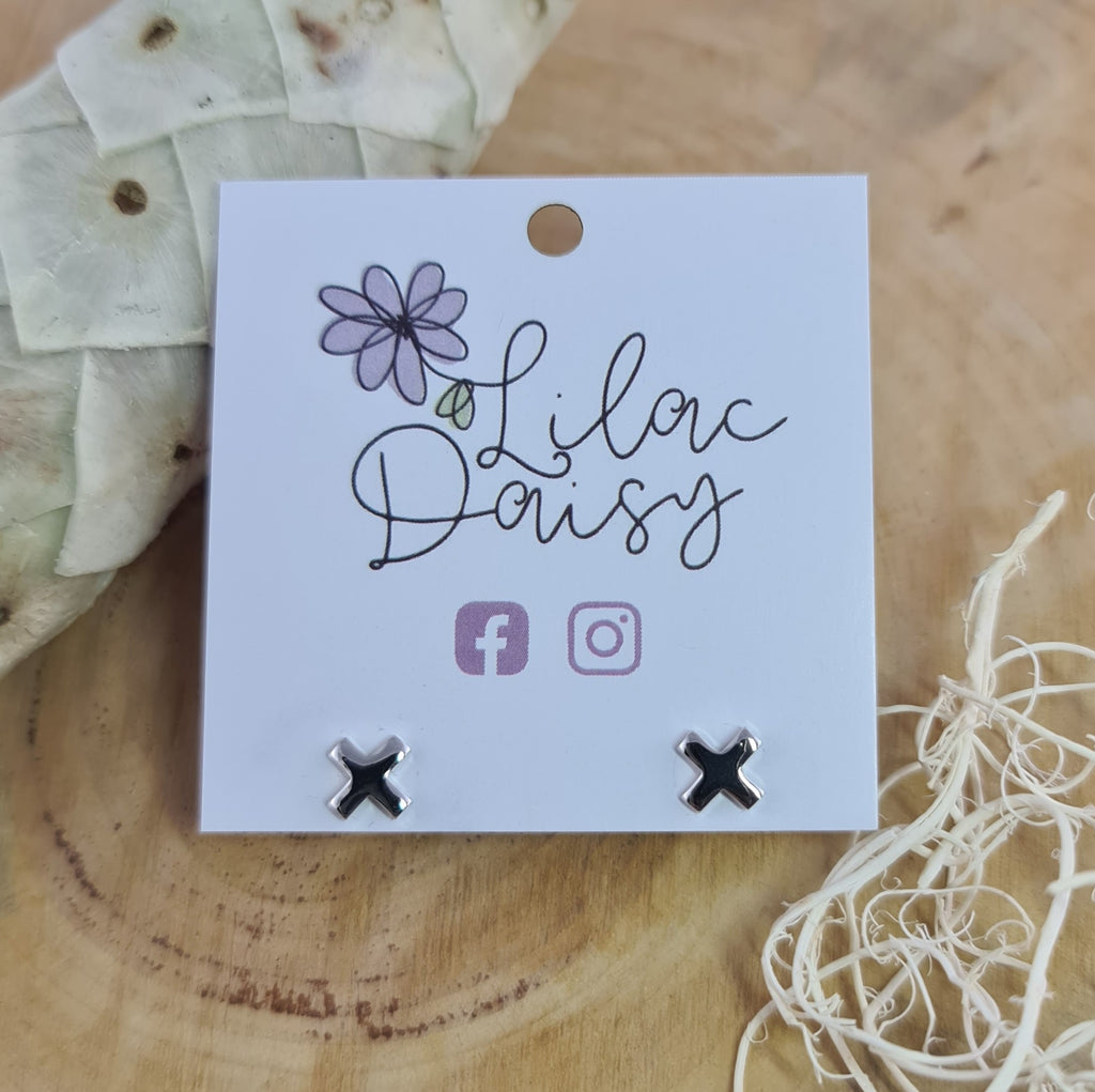 Criss Cross - Sterling Silver Stud Earrings