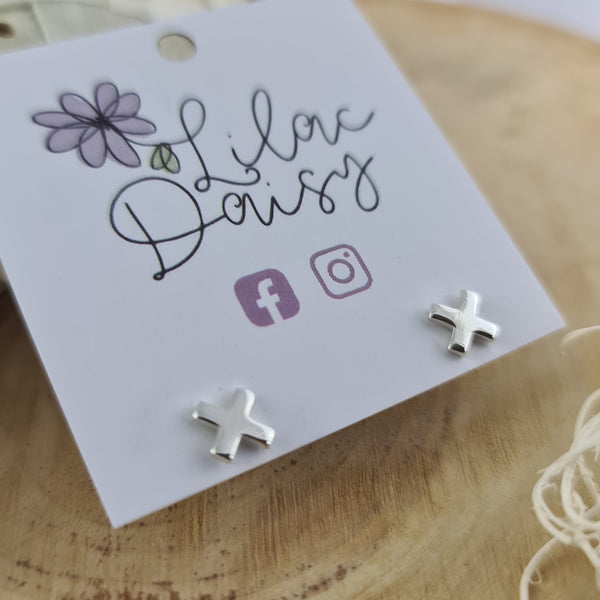 Criss Cross - Sterling Silver Stud Earrings