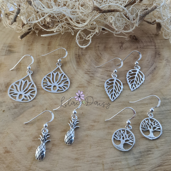 Sterling Silver Tree of Life Hook Earrings - Style 2
