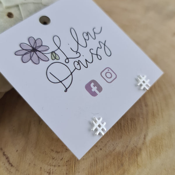 Hashtag - Sterling Silver Stud Earrings