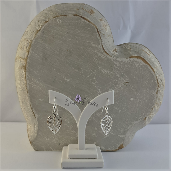 Sterling Silver Leaf Hook Earrings