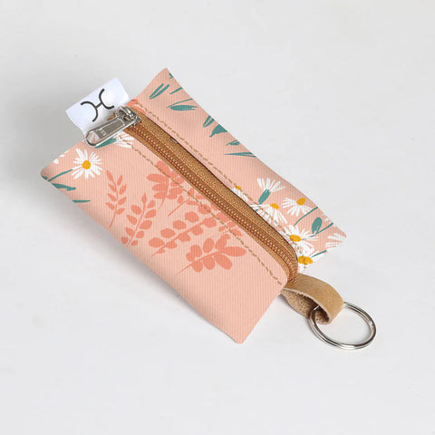 Key Ring Laminated Fabric - Crazy Daisy - Blush