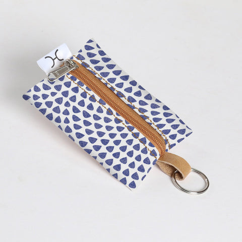 Key Ring Laminated Fabric - Scale Away with me - Dazzling Blue