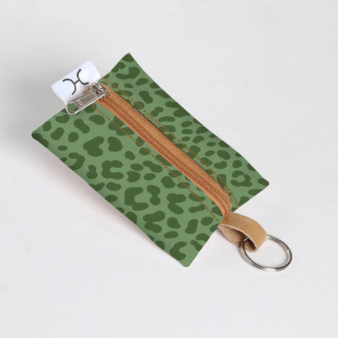 Key Ring Laminated Fabric - Cheetah - Olive