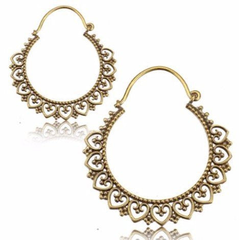 Brass Tribal Heart Earring Clasps
