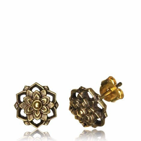 Brass Mandala Studs