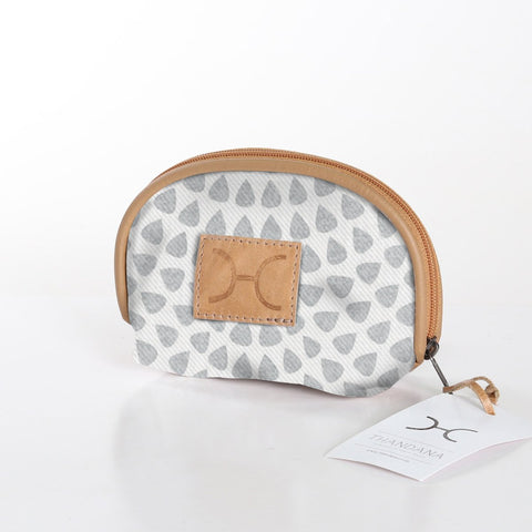 Makeup Bag Laminated Fabric - Scale Away with Me - Moonstruck Grey