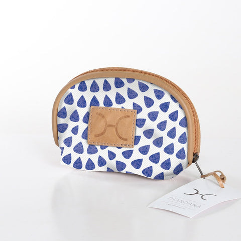 Makeup Bag Laminated Fabric - Scale Away with Me - Dazzling Blue