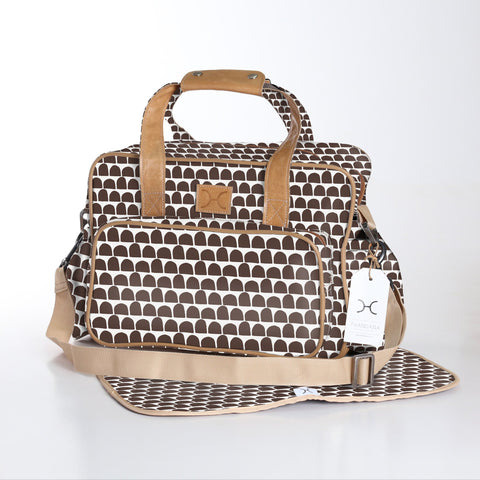 Nappy Bag Laminated Fabric - Anthill - White