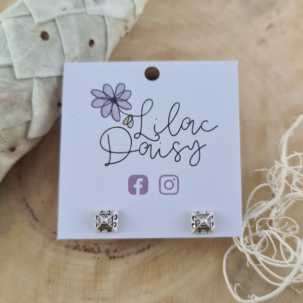 Pyramid Sterling Silver Stud Earrings
