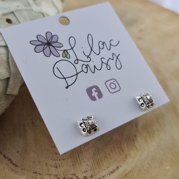Pyramid Sterling Silver Stud Earrings