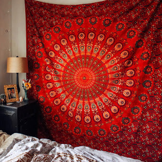 Red Blaze Queen Mandala Throw