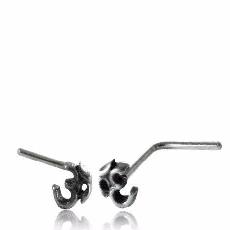 Silver Metal Om Nose Pin