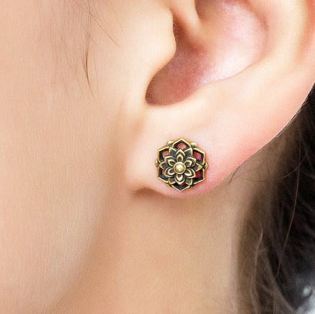 Brass Mandala Studs