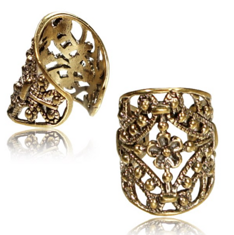 Tribal Brass Ear Cuff / Dread Bead
