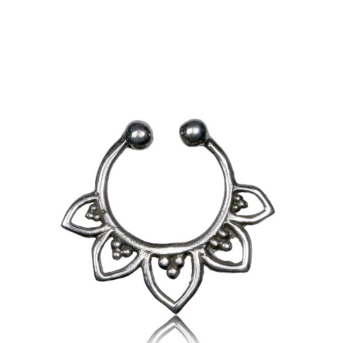 925 Tribal Silver Septum Ring - Clip On