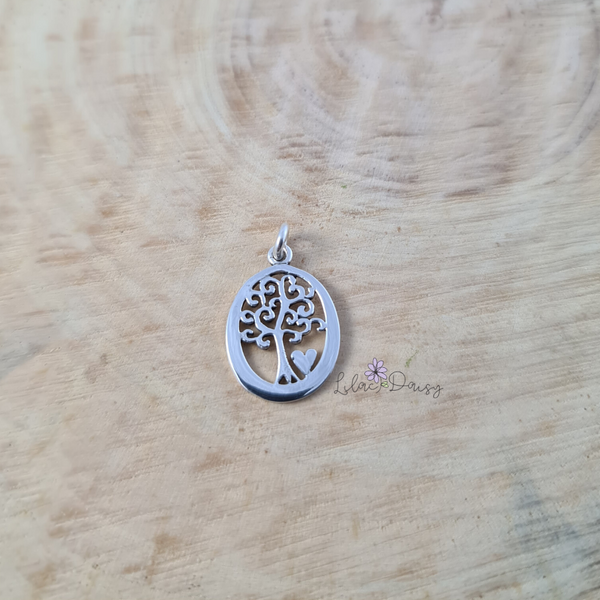 Tree of Life Heart Sterling Silver Pendant