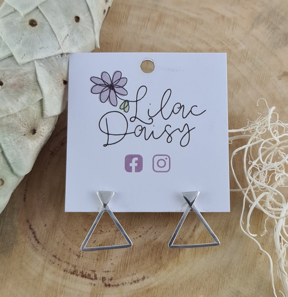 2 in 1 Triangle Sterling Silver Jacket Stud Earrings