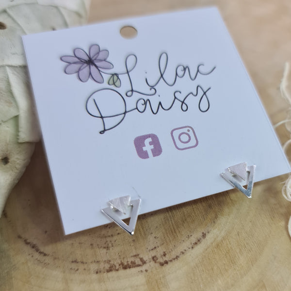 Matt Triangle Sterling Silver Stud Earrings