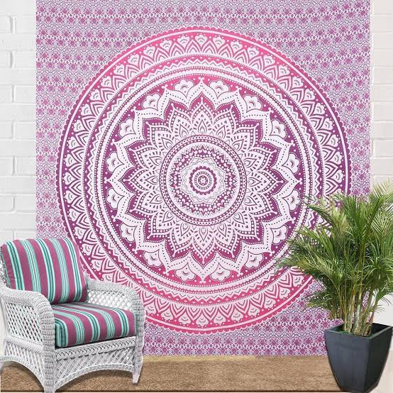 Pink/Purple Ombre Queen Mandala Throw