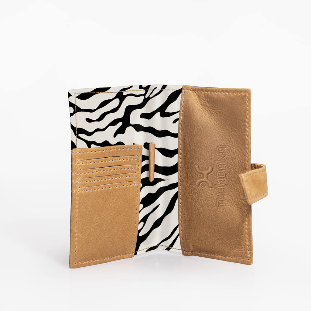 Travel Mini Wallet | Laminated Fabric with Genuine Leather - Nomad Stripe - Pitch