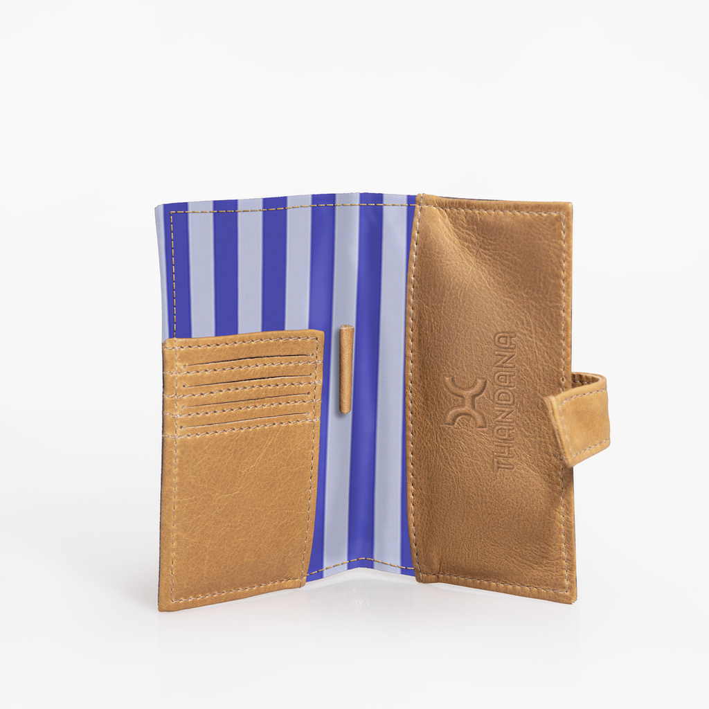 Travel Mini Wallet | Laminated Fabric with Genuine Leather - Linear - Jet
