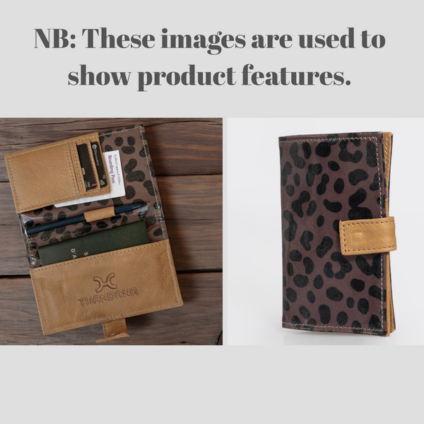 Travel Mini Wallet | Laminated Fabric with Genuine Leather - Nomad Stripe - Coffee