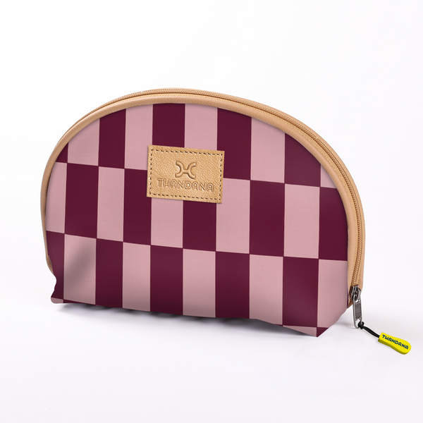 Big Mouth Bag - Laminated Fabric - Checkmate - Cherry