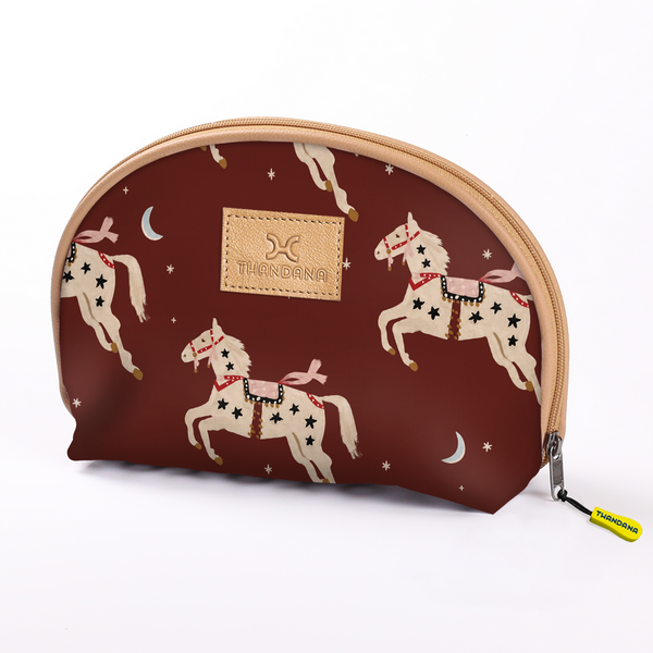 Big Mouth Bag - Laminated Fabric - Midnight Pony - Cherry